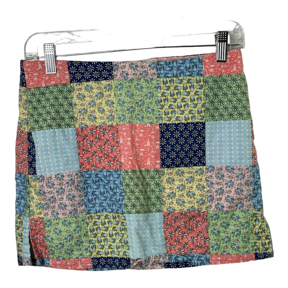 Vineyard Vines Multi-Color Patchwork Skort Girl's Size 14 100% Cotton